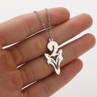 Stainless Steel Titanium Steel Simple Style Hollow Out Animal Pendant Necklace sku image 8