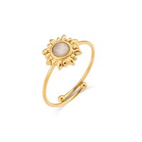 Fashion Geometric Stainless Steel Rings Inlay Opal Stainless Steel Rings main image 3