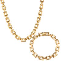 Fashion Geometric Stainless Steel Plating Bracelets Necklace main image 3