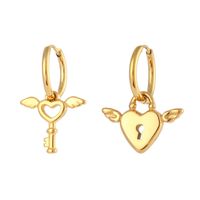 Retro Heart Shape Stainless Steel Earrings Plating Stainless Steel Earrings sku image 1