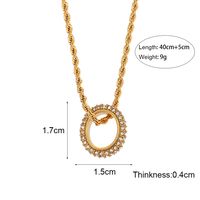 Basic Round Stainless Steel Inlaid Zircon Gold Plated Necklace main image 5