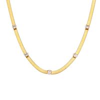 Retro Geometric Stainless Steel Necklace Inlaid Zircon Stainless Steel Necklaces sku image 1
