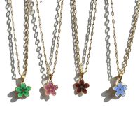 304 Stainless Steel 16K Gold Plated White Gold Plated Gold Plated Simple Style Plating Flower Necklace main image 5