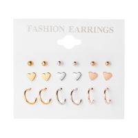 Simple Style Heart Shape Alloy Plating Rhinestones Earrings Ear Studs sku image 3