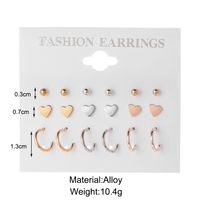 Simple Style Heart Shape Alloy Plating Rhinestones Earrings Ear Studs main image 3