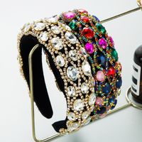 Fashion Geometric Cloth Inlay Rhinestone Hair Band main image 1