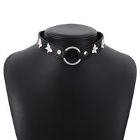 Fashion Butterfly Pu Leather Metal Button Choker main image 5