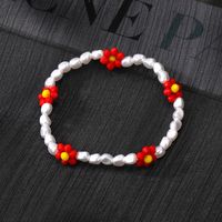 Sweet Flower Resin Beaded Pearl Bracelets 1 Piece sku image 1