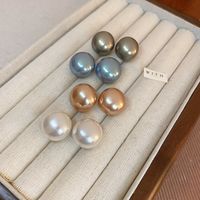 Wholesale Jewelry 1 Pair Sweet Round Artificial Pearl Metal Ear Studs main image 5