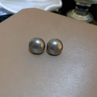 Wholesale Jewelry 1 Pair Sweet Round Artificial Pearl Metal Ear Studs sku image 1