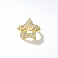 Fashion Star Copper Open Ring Gold Plated Zircon Copper Rings 1 Piece sku image 1