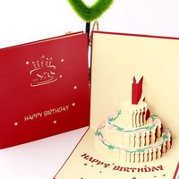 Birthday Greeting Card Music Light 3d 3d Cake Diy Handmade Gift High Sense Blessing Staff Card sku image 3
