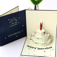 Birthday Greeting Card Music Light 3d 3d Cake Diy Handmade Gift High Sense Blessing Staff Card sku image 4