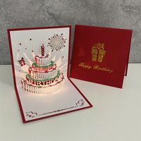 Birthday Greeting Card Music Light 3d 3d Cake Diy Handmade Gift High Sense Blessing Staff Card sku image 17