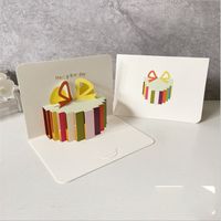 Birthday Greeting Card Music Light 3d 3d Cake Diy Handmade Gift High Sense Blessing Staff Card sku image 2