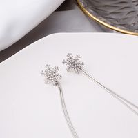 Glam Snowflake Alloy Diamond Artificial Diamond Drop Earrings 1 Pair main image 4