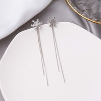 Glam Snowflake Alloy Diamond Artificial Diamond Drop Earrings 1 Pair main image 3