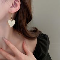 1 Pair Sweet Heart Shape Resin Copper Plating Drop Earrings main image 3