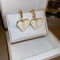 1 Pair Sweet Heart Shape Resin Copper Plating Drop Earrings main image 5