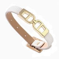 Simple Style Shiny Geometric Pu Leather Alloy Women's Wristband main image 7