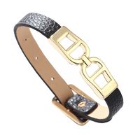 Simple Style Shiny Geometric Pu Leather Alloy Women's Wristband main image 8