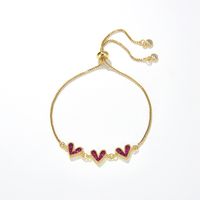 Simple Style Heart Shape Copper Inlay Zircon Bracelets sku image 1