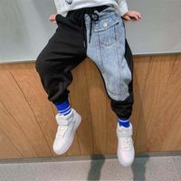 Cute Fashion Color Block Cotton Blend Asymmetrical Jeans Baby Clothes main image 6