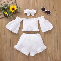 Fashion Solid Color Cotton Blend Pleated Pants Sets Baby Clothes sku image 5