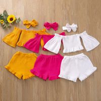 Fashion Solid Color Cotton Blend Pleated Pants Sets Baby Clothes main image 1