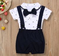 Fashion Printing Solid Color 100% Cotton Bow Knot Pants Sets Baby Clothes main image 1