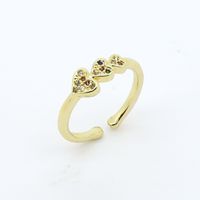 Fashion Heart Shape Butterfly Copper Open Ring Plating Copper Copper Rings 1 Piece main image 6