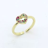 Fashion Heart Shape Butterfly Copper Open Ring Plating Copper Copper Rings 1 Piece main image 3