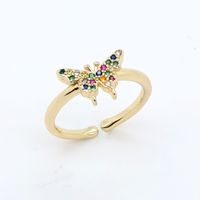 Fashion Heart Shape Butterfly Copper Open Ring Plating Copper Copper Rings 1 Piece main image 5