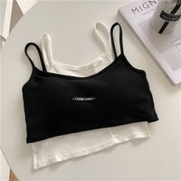 Women's Camisole Tank Tops Casual Letter Solid Color main image 4