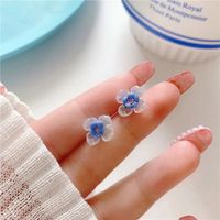 Simple Style Flower Arylic Resin Patchwork Ear Studs 1 Pair main image 2