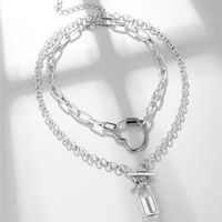 Einfacher Stil Herzform Sperren Legierung Überzug Halskette 2-teiliges Set main image 1