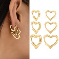 1 Pair Simple Style Heart Shape Plating Copper Earrings main image 1