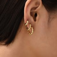 1 Pair Simple Style Heart Shape Plating Copper Earrings main image 7