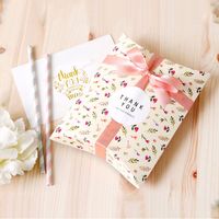 Fashion Creative White Mint Green Floral Folding Packaging Pillow Box main image 4