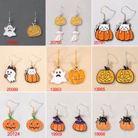 Halloween Retro Pumpkin Cat Ghost Alloy Holiday Earring main image 2