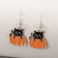 Halloween Retro Pumpkin Cat Ghost Alloy Holiday Earring main image 9