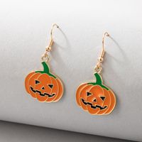 Halloween Retro Pumpkin Cat Ghost Alloy Holiday Earring sku image 6