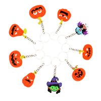 Cute Pvc Soft Rubber Pumpkin Skull Ghost Witch Halloween Keychain Pendant sku image 1