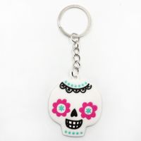 Cute Pvc Soft Rubber Pumpkin Skull Ghost Witch Halloween Keychain Pendant sku image 11