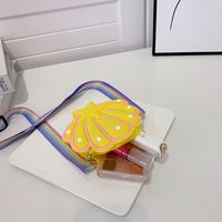 Girl's Small Silica Gel Solid Color Cute Shell Zipper Crossbody Bag main image 2
