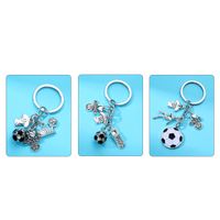 Men 's Football Key Creative Personality Football Key Ring Alloy Drip Keychain Pendant main image 5