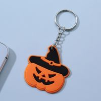 Halloween Skull Ghost Pumpkin Lamp Keychain Mobile Phone Back Sticker Decoration Pendants Accessories main image 6