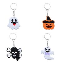 Halloween Skull Ghost Pumpkin Lamp Keychain Mobile Phone Back Sticker Decoration Pendants Accessories main image 3