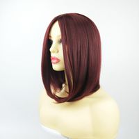 Women's Fashion Street High Temperature Wire Centre Parting Short Straight Hair Wigs main image 3