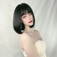 Women's Fashion Street High Temperature Wire Air Bangs Short Straight Hair Wigs sku image 3